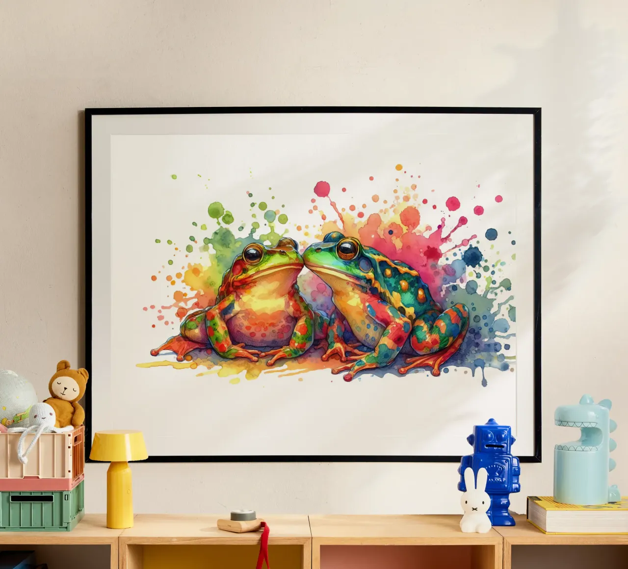 Rane acquerellate con schizzi colorati poster da 🎁 ARTVI-SHOP