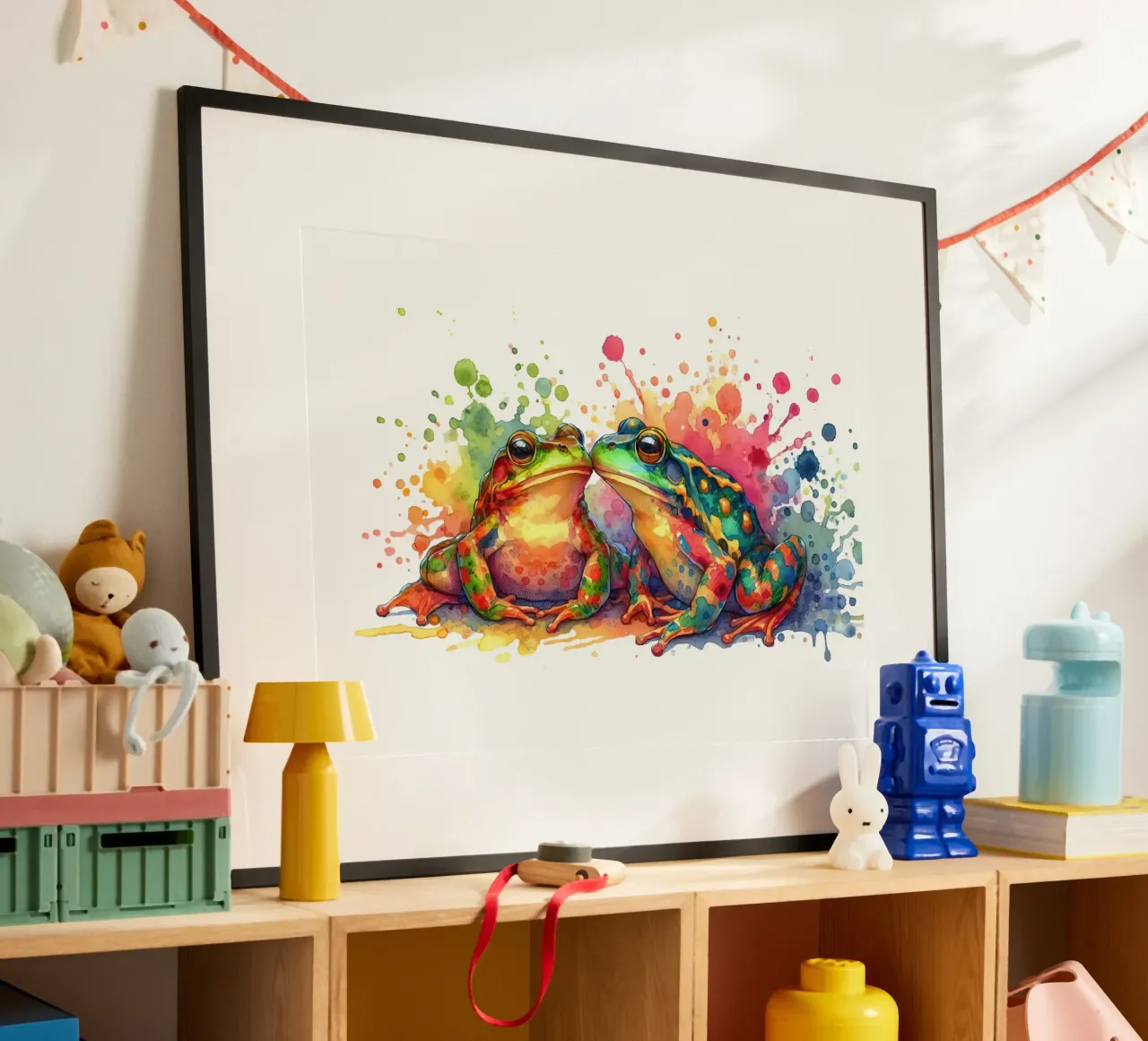 Rane acquerellate con schizzi colorati poster da 🎁 ARTVI-SHOP