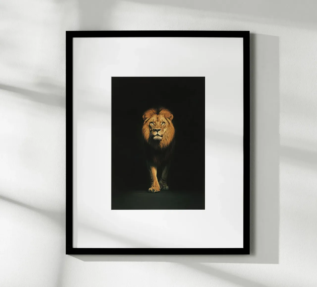 Un lion majestueux dans la lumière de l'obscurité hahnemühle de Nikis Art Studio