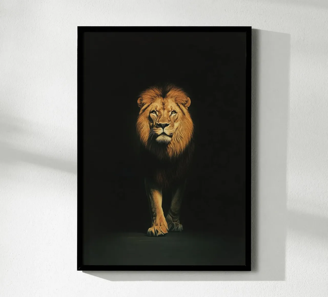 Un lion majestueux dans la lumière de l'obscurité hahnemühle de Nikis Art Studio
