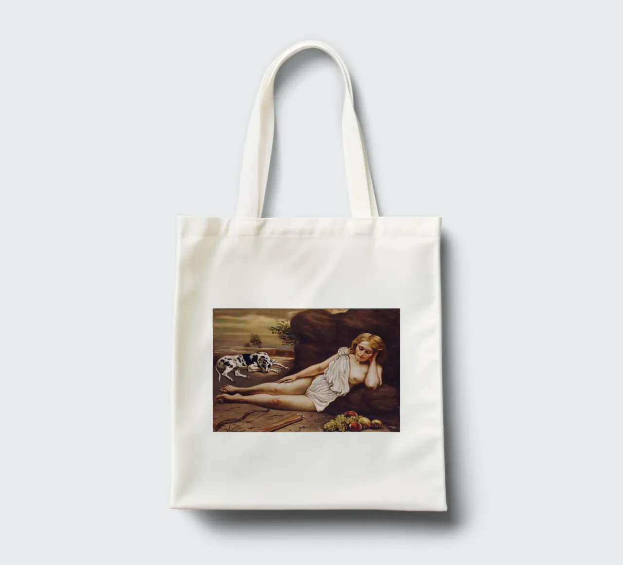 Diana Addormentata nel Bosco by Giorgio de Chirico borsa in juta da Classic Art Prints
