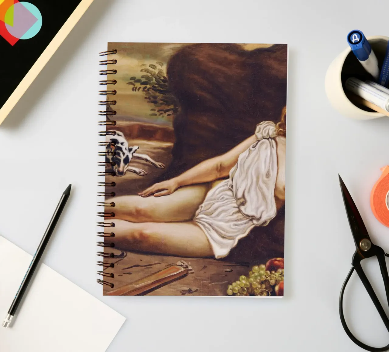 Diana Sleeping in the Woods by Giorgio de Chirico spiral notebook by Classic Art Prints