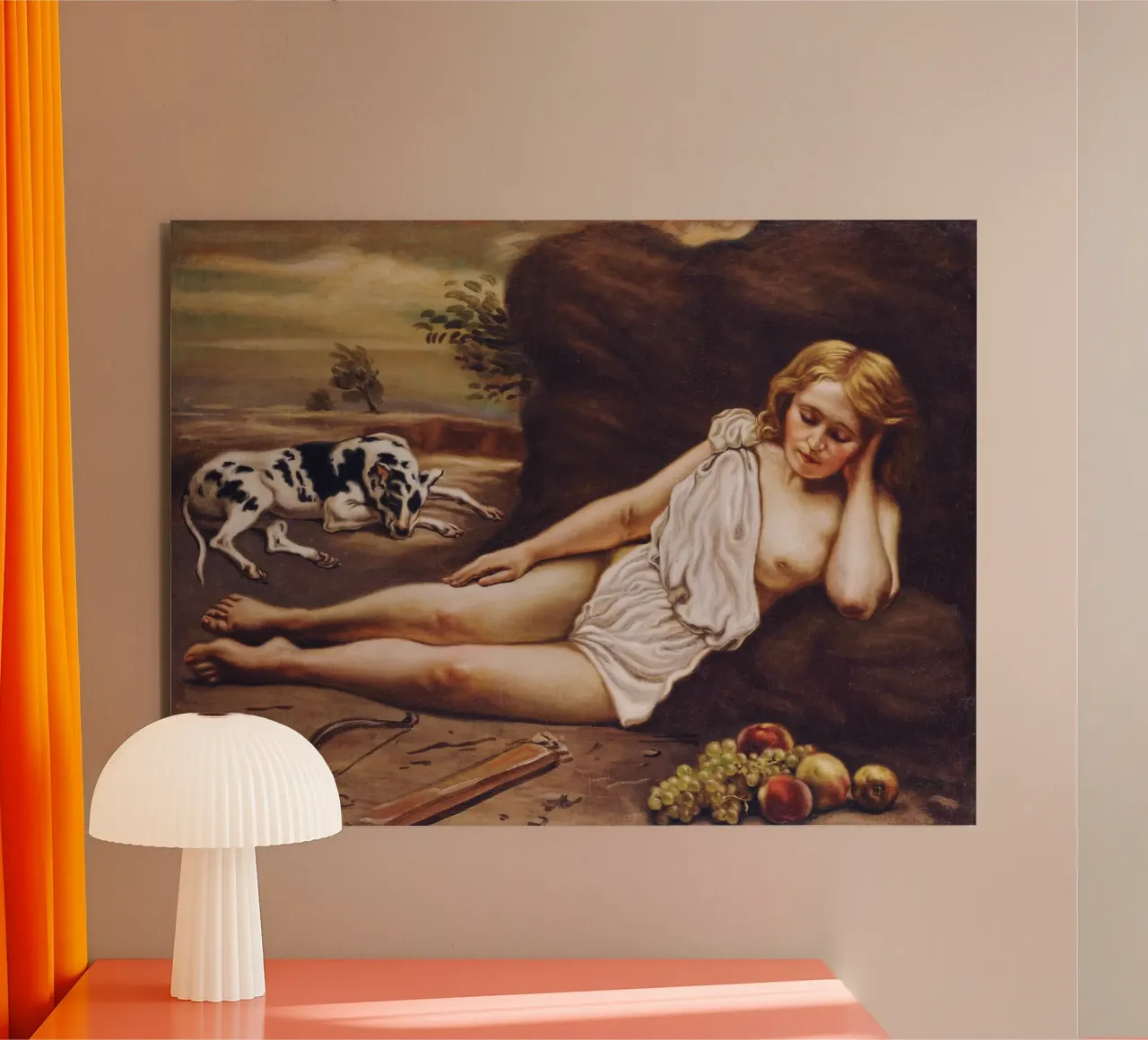 Diana Addormentata nel Bosco by Giorgio de Chirico alluminio dibond da Classic Art Prints