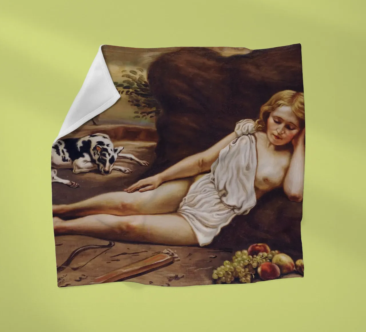 Diana Addormentata nel Bosco by Giorgio de Chirico coperta in pile da Classic Art Prints