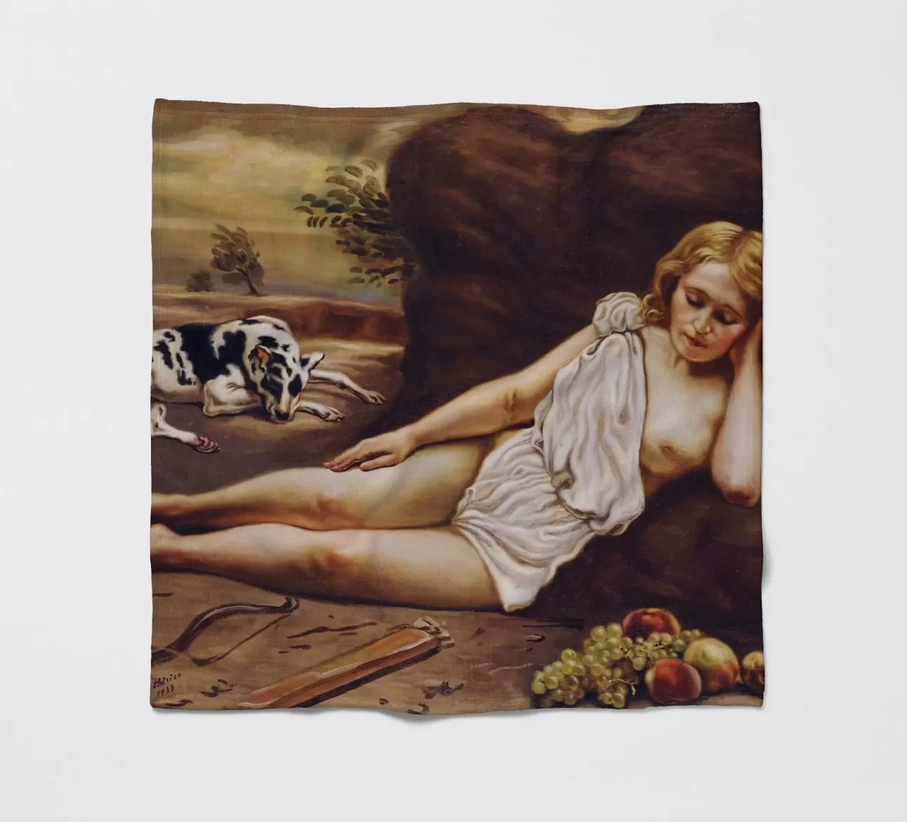 Diana Addormentata nel Bosco by Giorgio de Chirico coperta in pile da Classic Art Prints