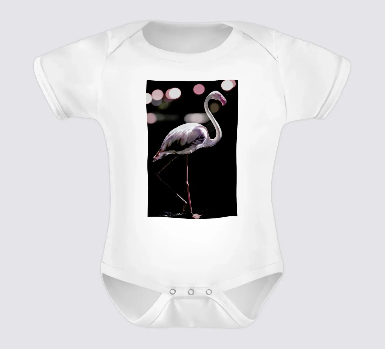 Dancing Flamingo body neonato maniche corte da Shot By Clint