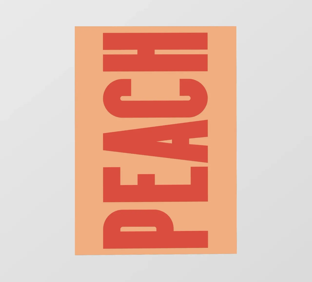 Grassetto verticale Peach Typography Design su sfondo morbido pellicola backlit da pdigitalprints
