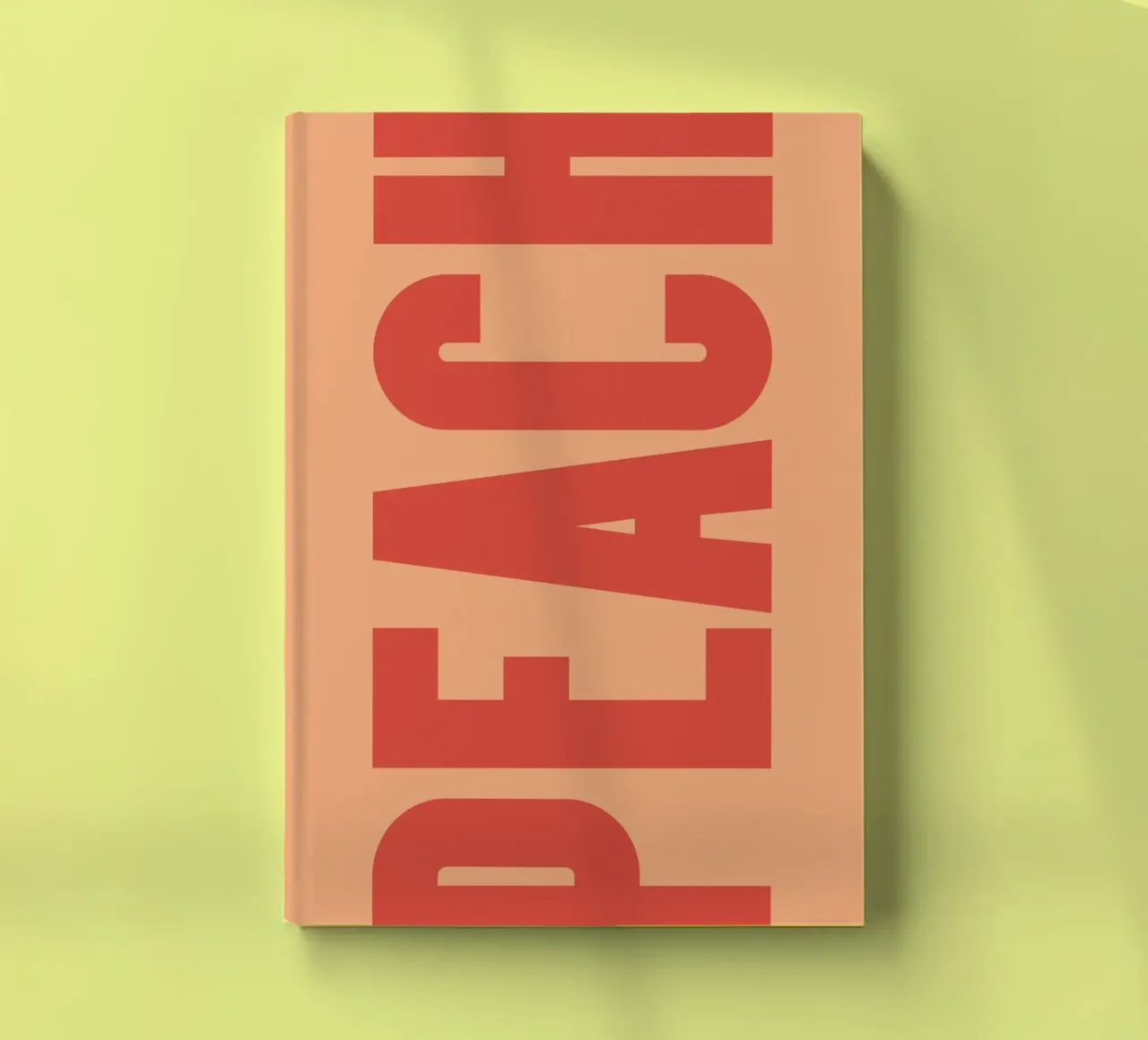 Bold Vertical Peach Typography Design on Soft Background notebook by pdigitalprints