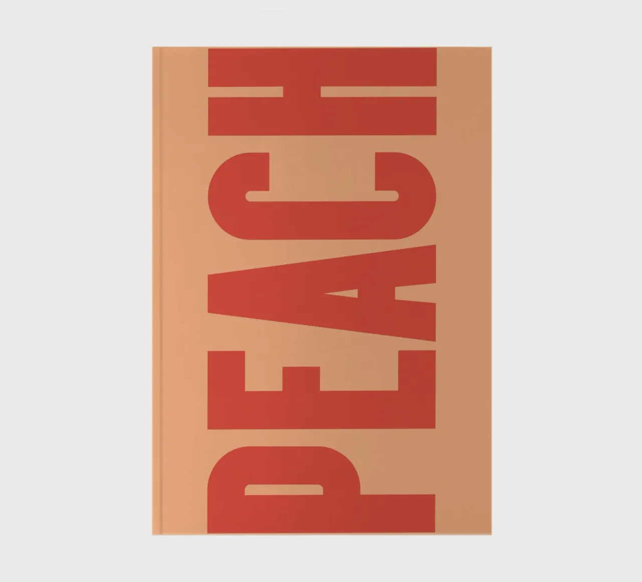 Bold Vertical Peach Typography Design on Soft Background notebook by pdigitalprints