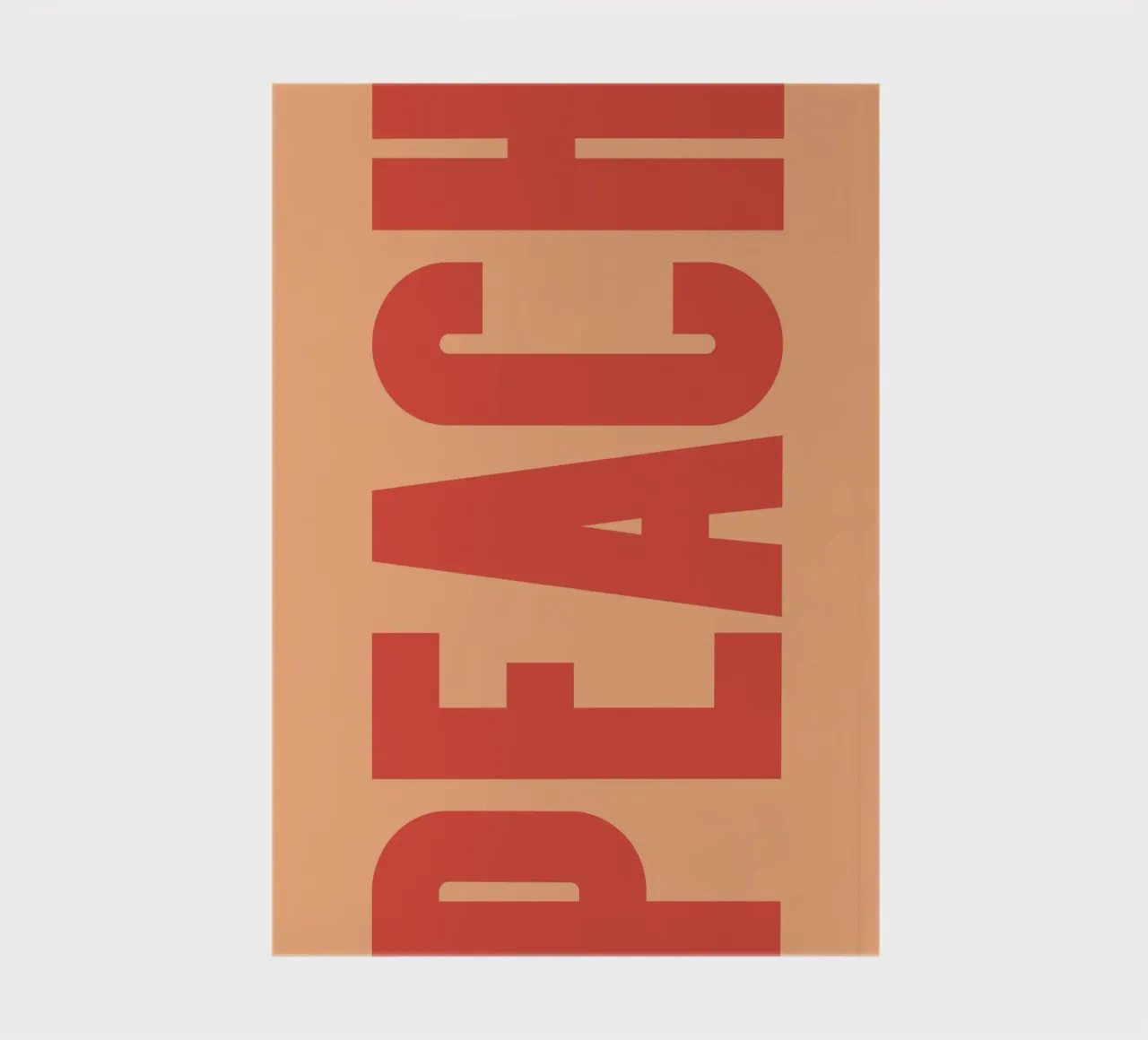 Bold Vertical Peach Typography Design on Soft Background notebook by pdigitalprints