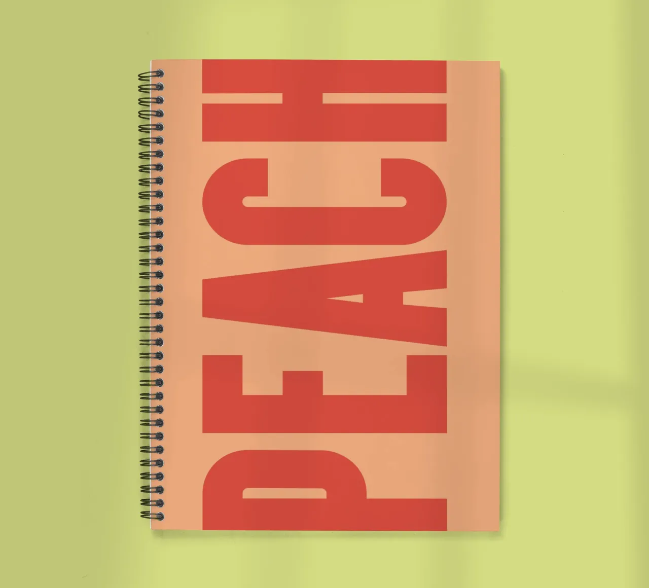 Bold Vertical Peach Typography Design on Soft Background spiral notebook by pdigitalprints