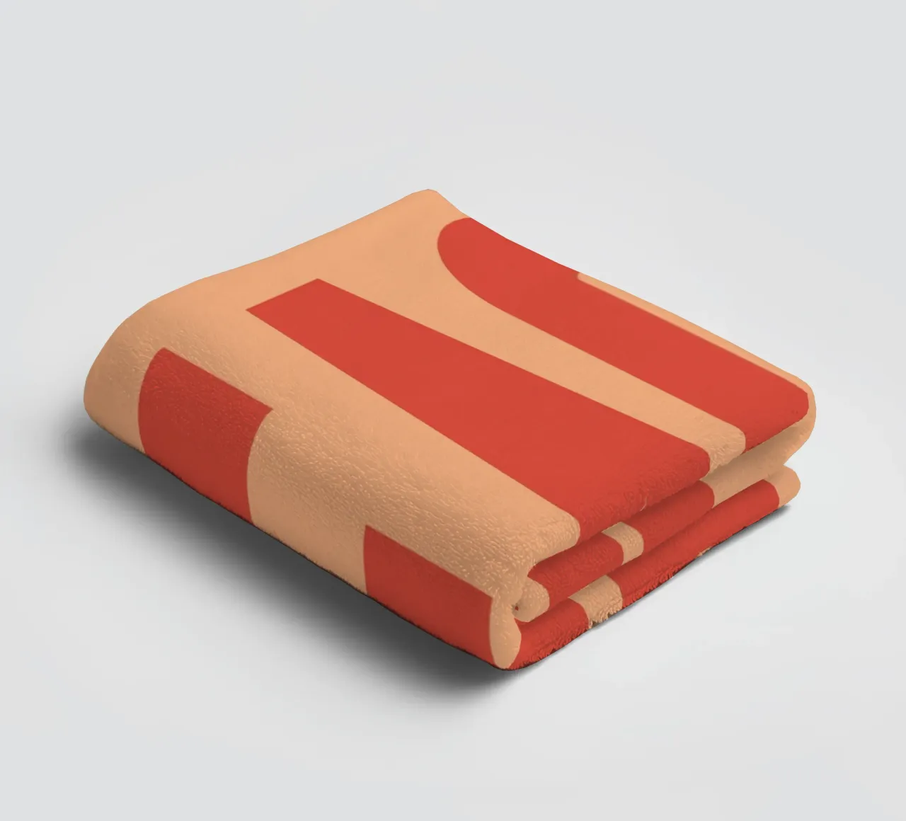 Bold Vertical Peach Typography Design on Soft Background towel by pdigitalprints