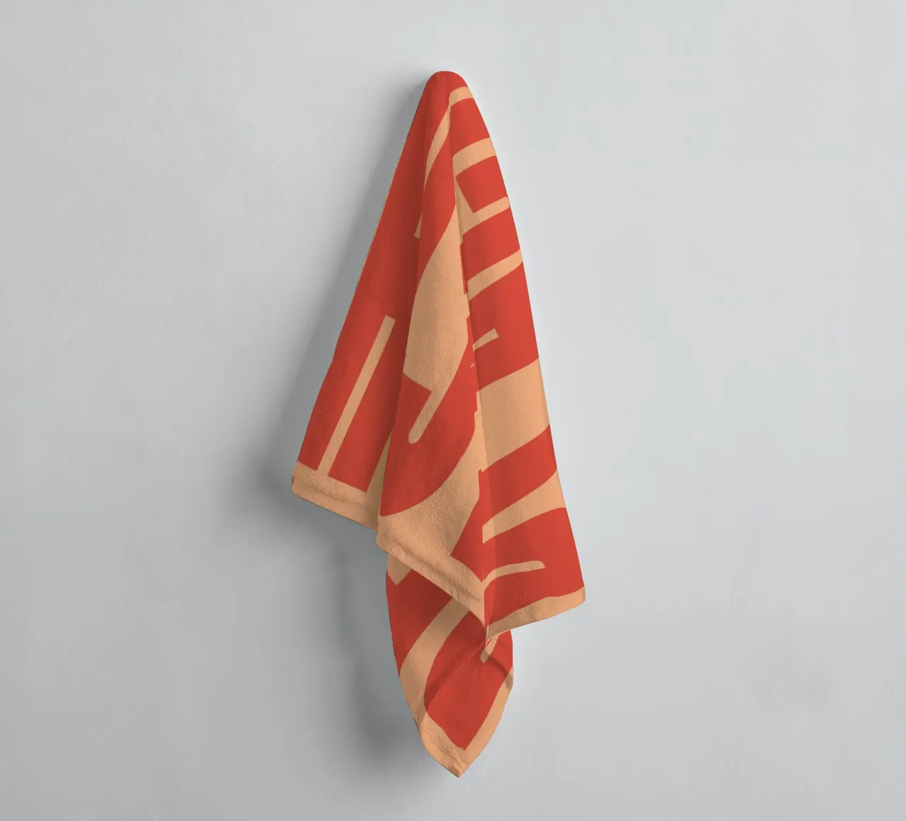 Bold Vertical Peach Typography Design on Soft Background towel by pdigitalprints