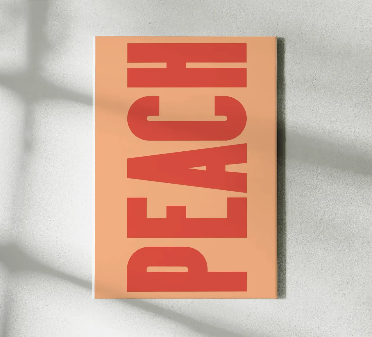 Bold Vertical Peach Typography Design on Soft Background canvas by pdigitalprints
