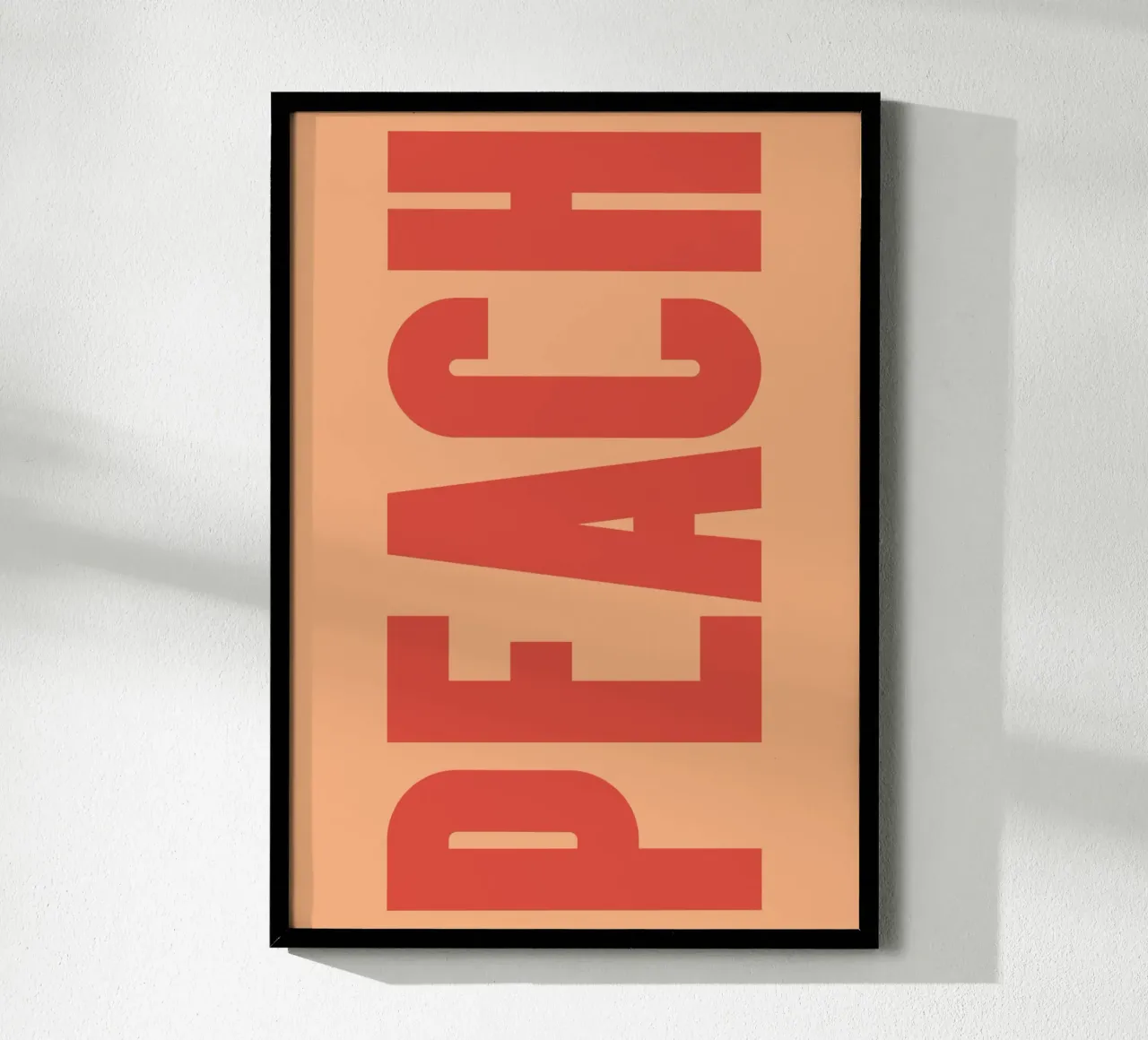 Bold Vertikale Pfirsich Typografie Design auf weichen Hintergrund Hahnemühle von pdigitalprints