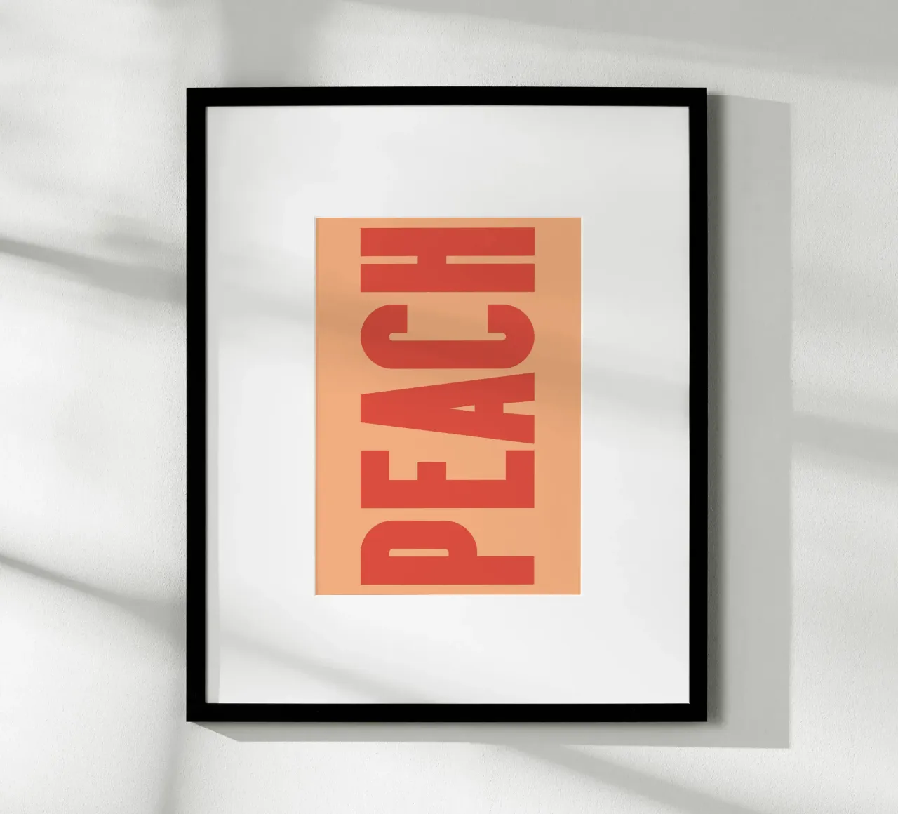 Grassetto verticale Peach Typography Design su sfondo morbido carta hahnemühle da pdigitalprints