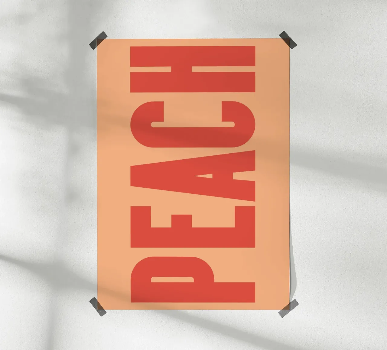 Bold Vertikale Pfirsich Typografie Design auf weichen Hintergrund Hahnemühle von pdigitalprints