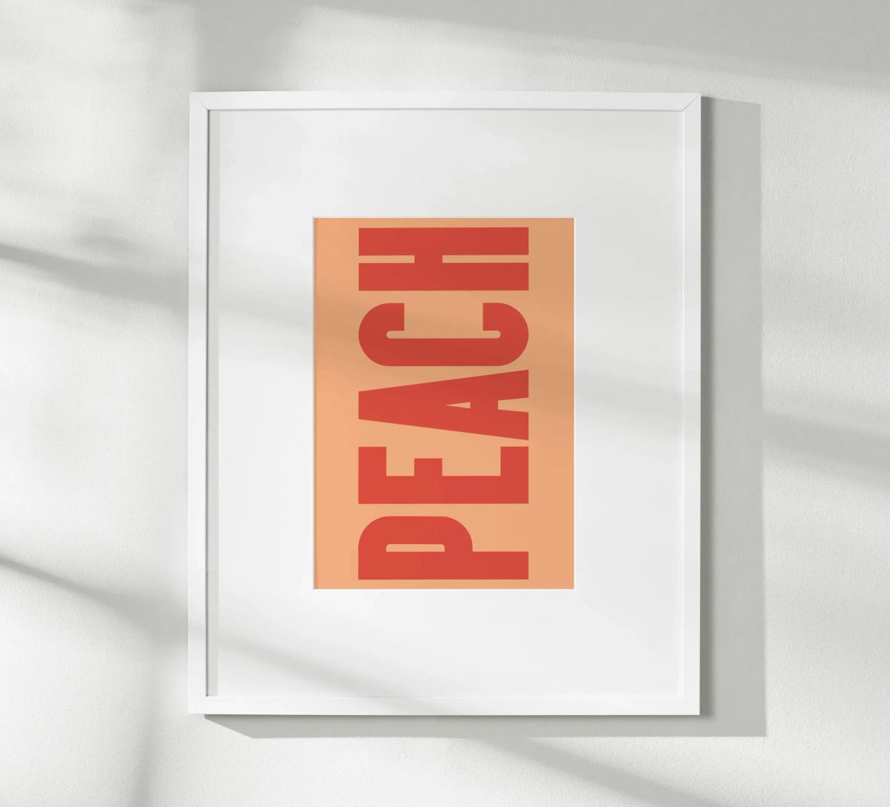 Grassetto verticale Peach Typography Design su sfondo morbido carta hahnemühle da pdigitalprints