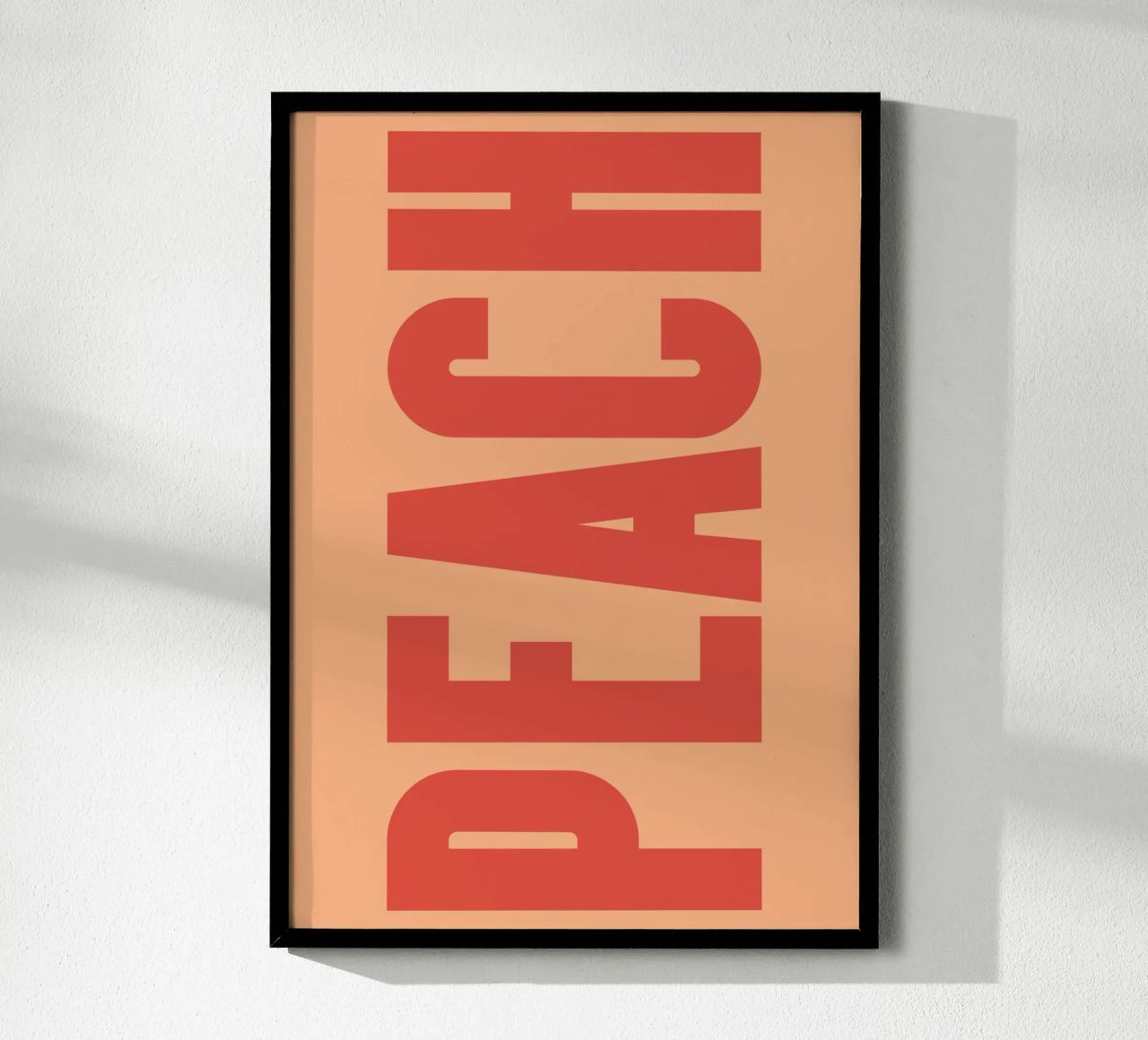 Grassetto verticale Peach Typography Design su sfondo morbido carta hahnemühle da pdigitalprints
