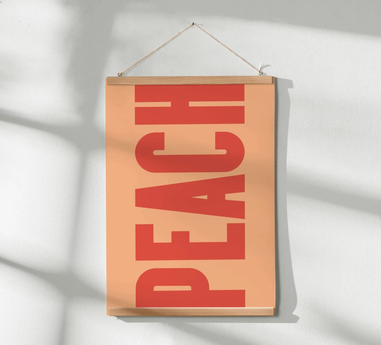 Grassetto verticale Peach Typography Design su sfondo morbido carta hahnemühle da pdigitalprints
