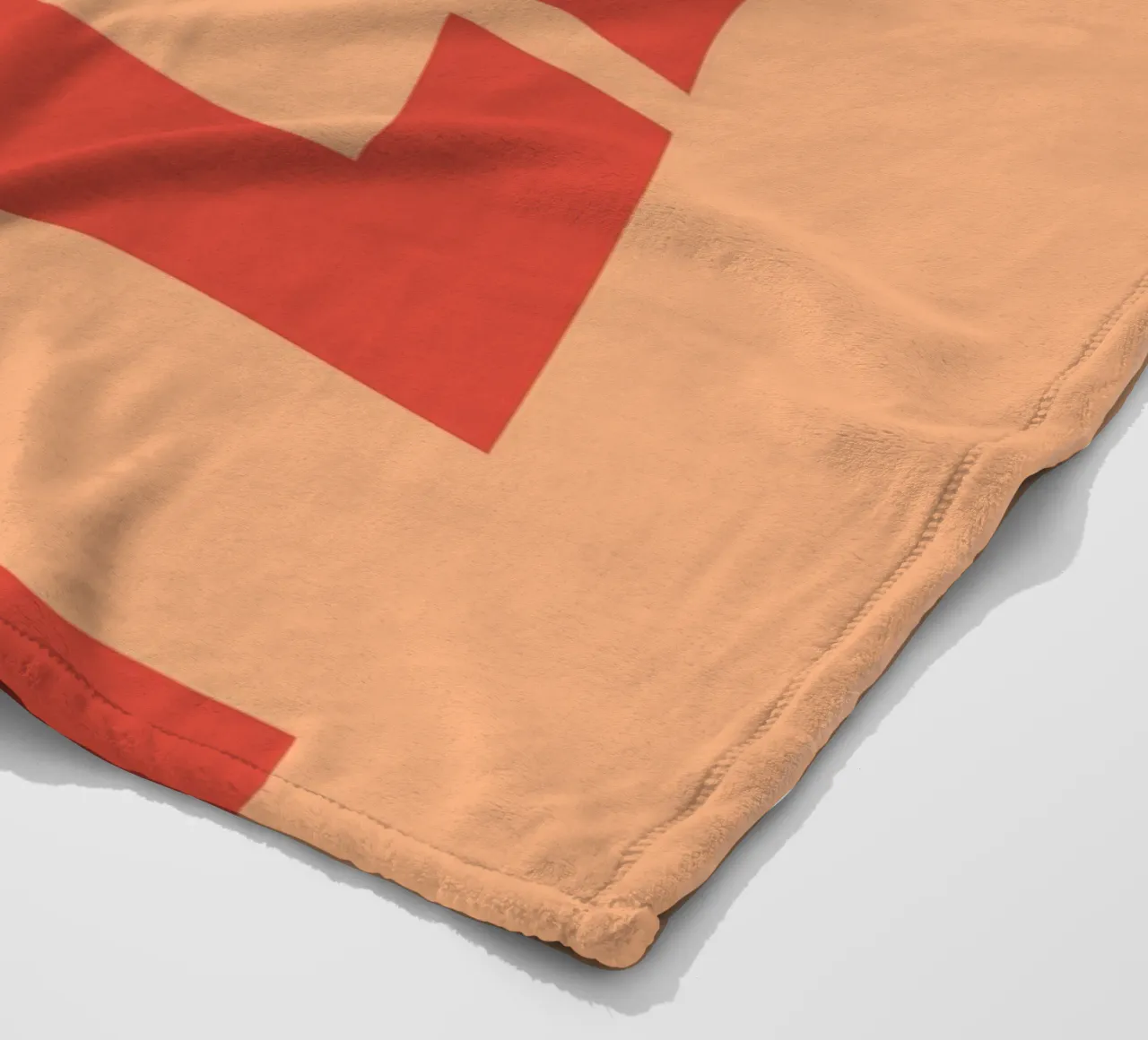 Bold Vertical Peach Typography Design on Soft Background fleece blanket by pdigitalprints