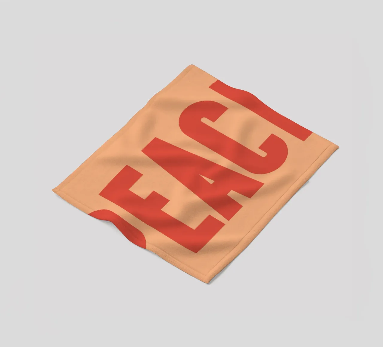 Bold Vertical Peach Typography Design on Soft Background fleece blanket by pdigitalprints