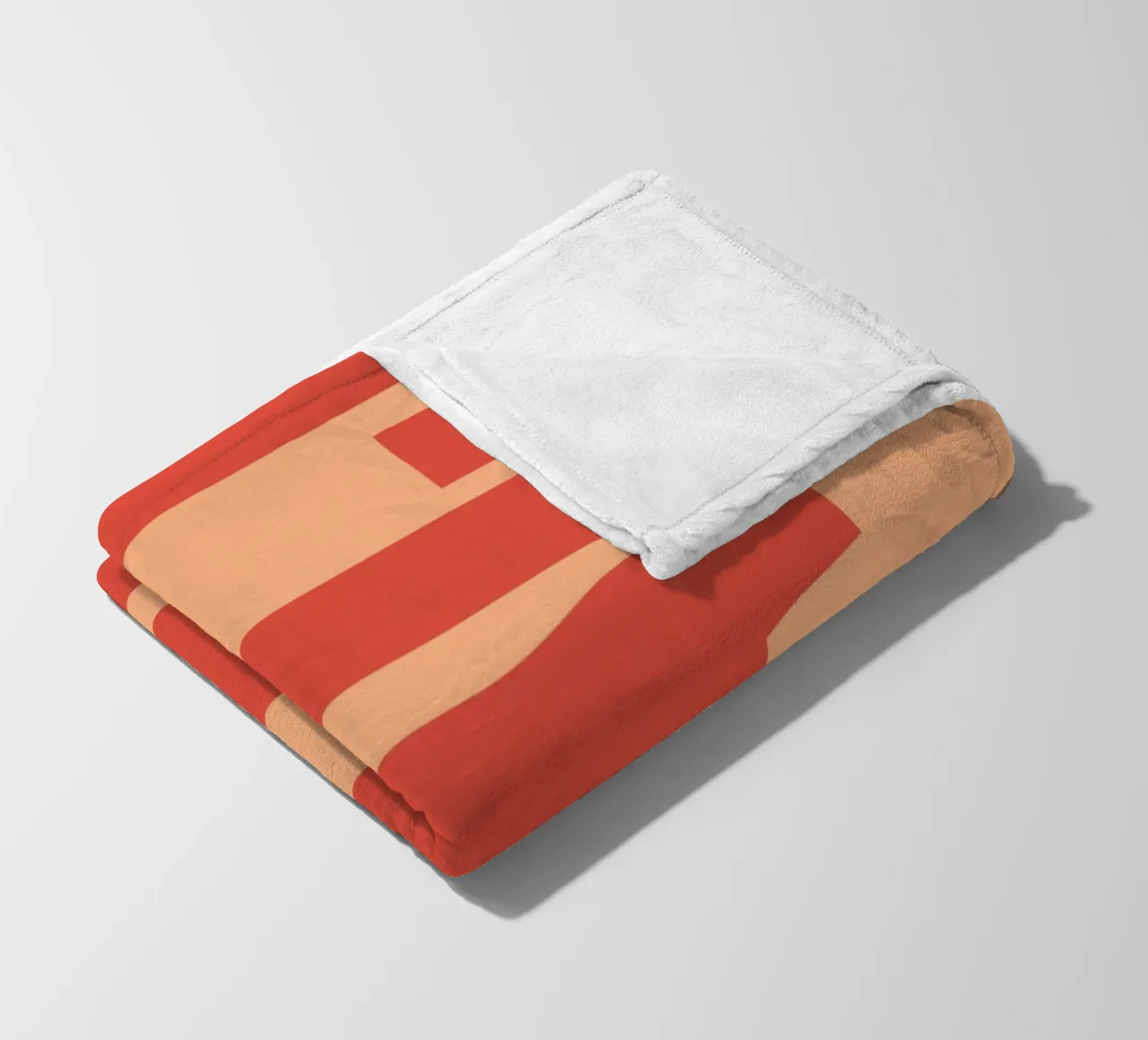 Bold Vertical Peach Typography Design on Soft Background fleece blanket by pdigitalprints