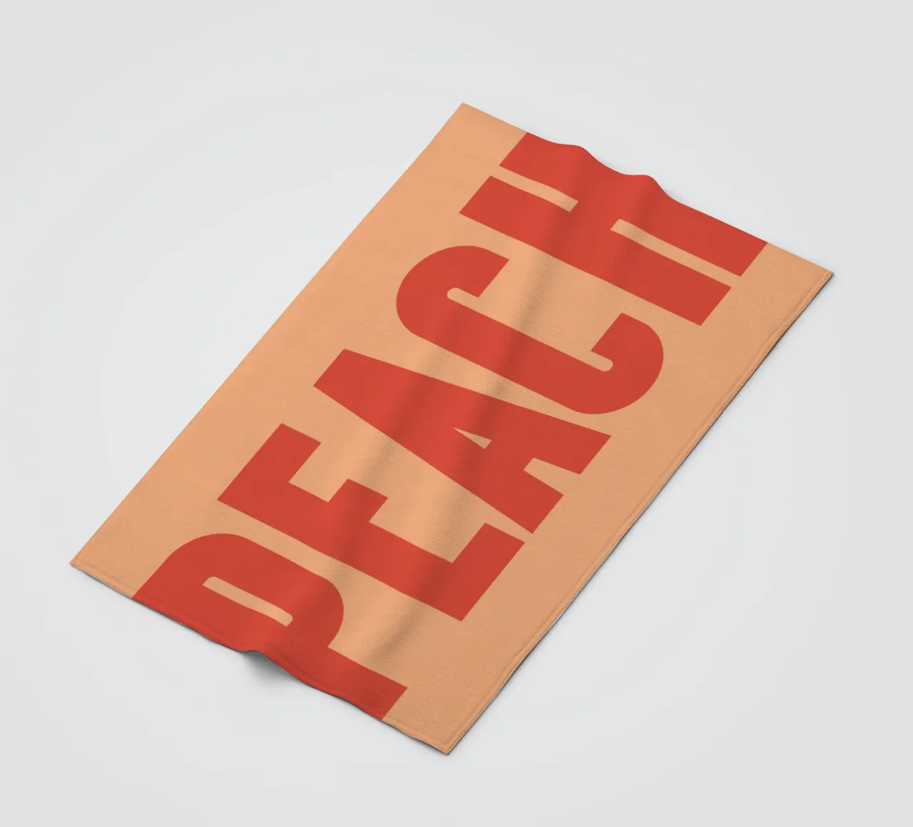 Bold Vertical Peach Typography Design on Soft Background fleece blanket by pdigitalprints