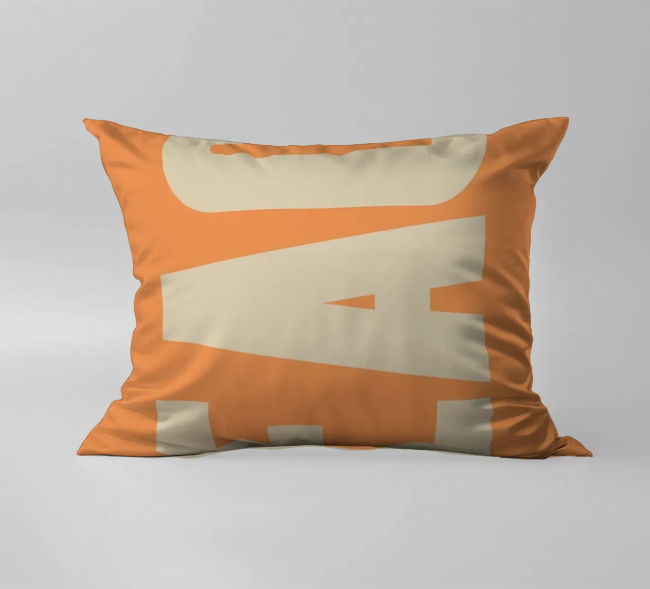 Modern Peach-Inspired Graphic with Retro Block Lettering decorative cushion by pdigitalprints