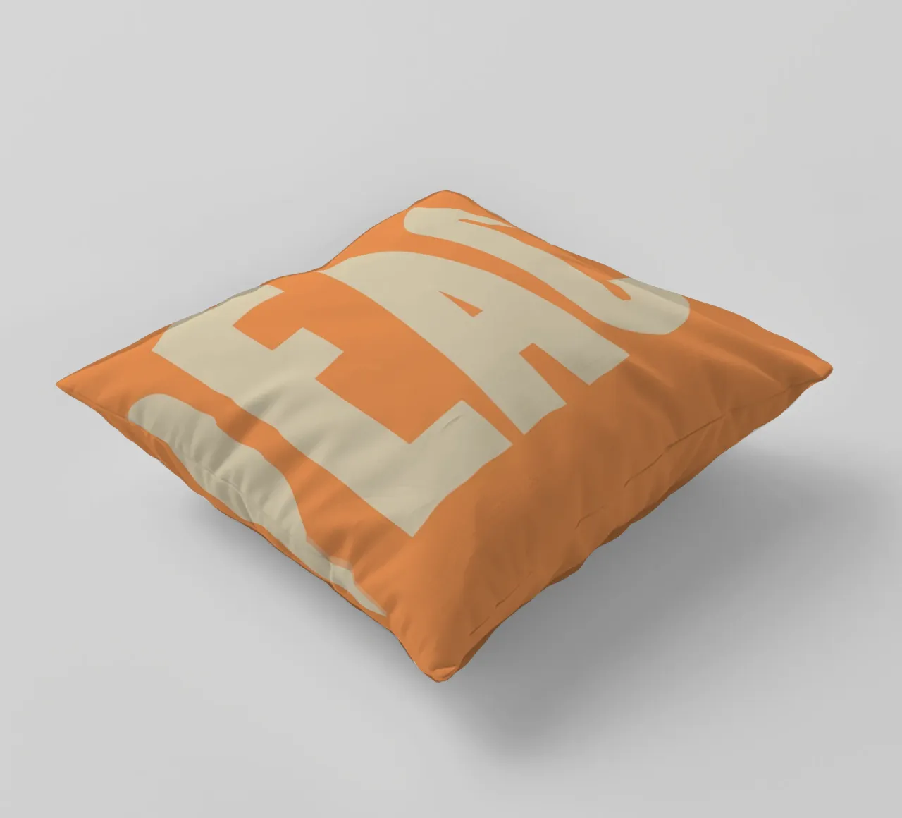 Modern Peach-Inspired Graphic with Retro Block Lettering decorative cushion by pdigitalprints