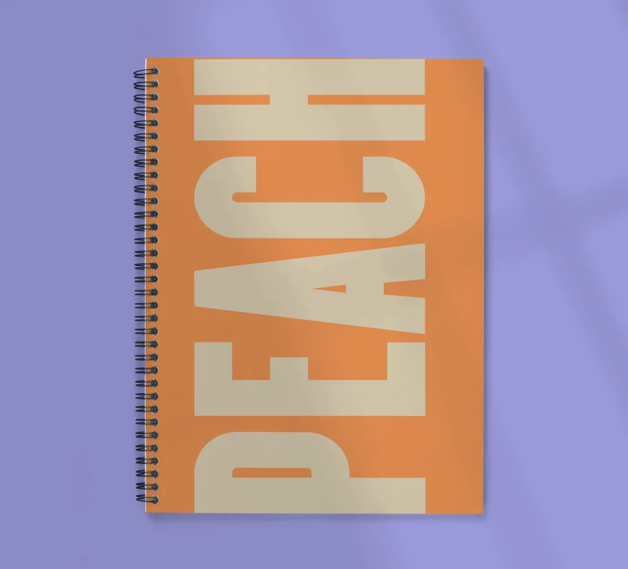 Modern Peach-Inspired Graphic with Retro Block Lettering spiral notebook by pdigitalprints