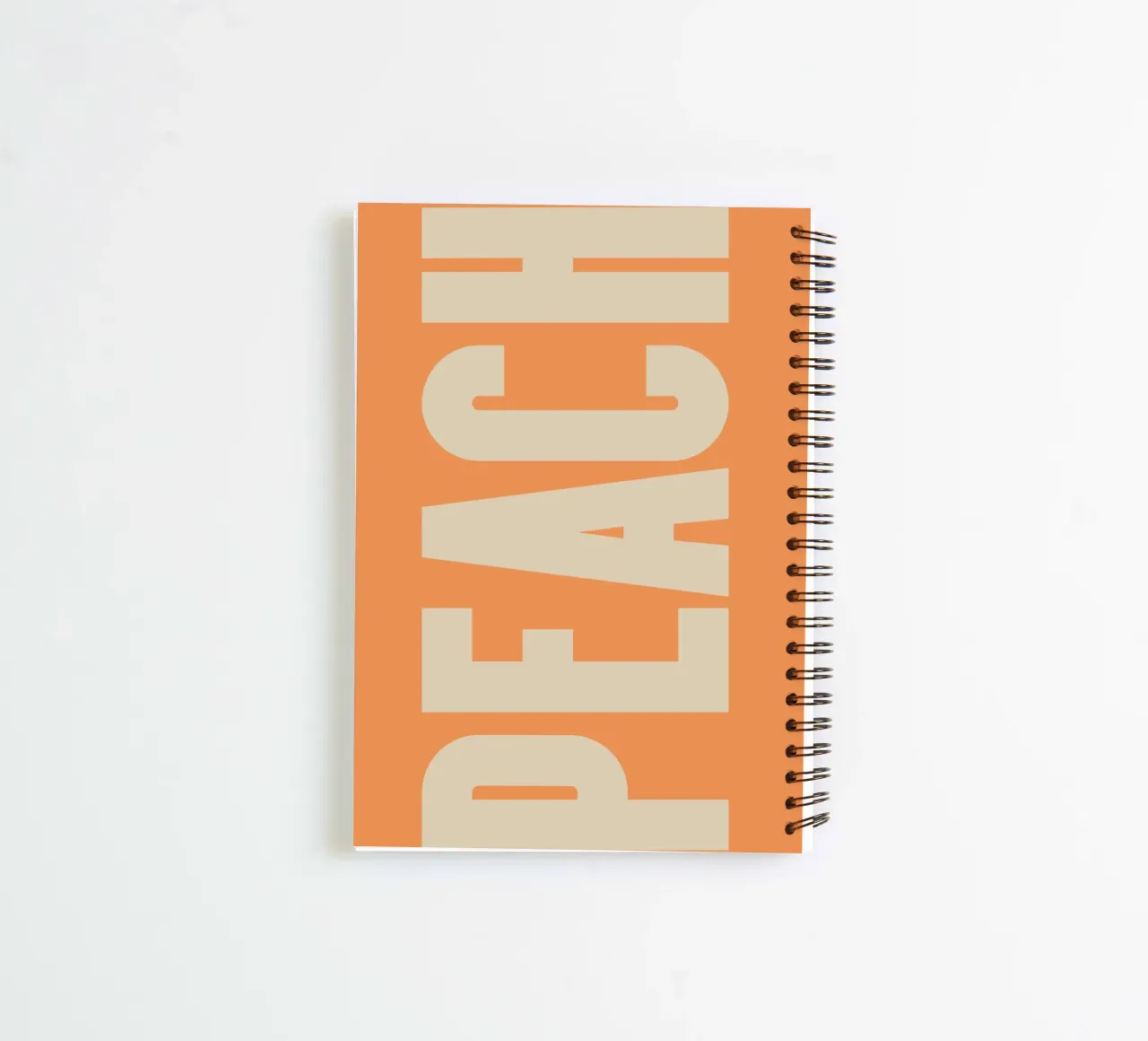 Modern Peach-Inspired Graphic with Retro Block Lettering spiral notebook by pdigitalprints