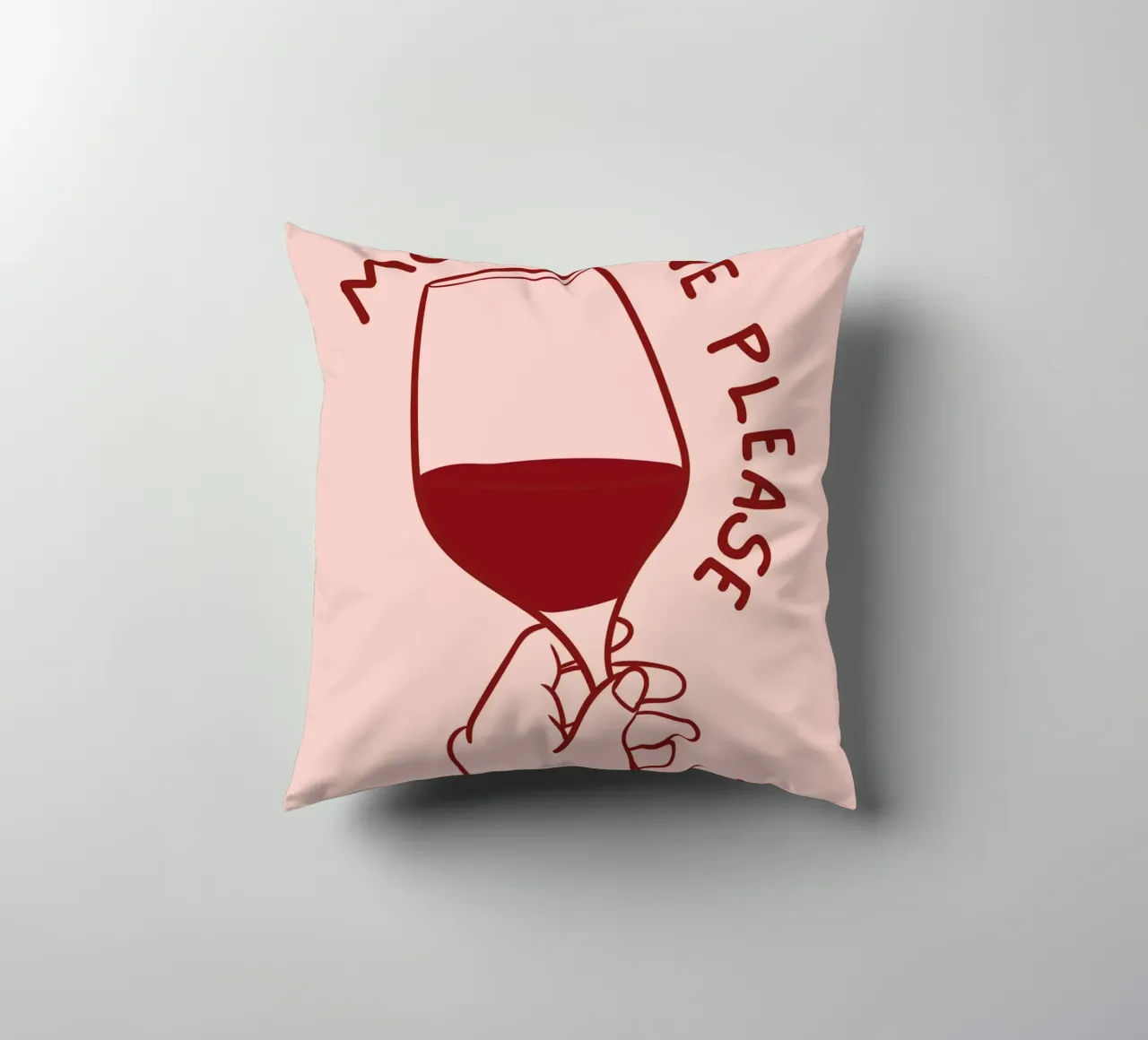 Hand die Wijnglas met Grappig Citaat in Minimalist houdt kussen van pdigitalprints