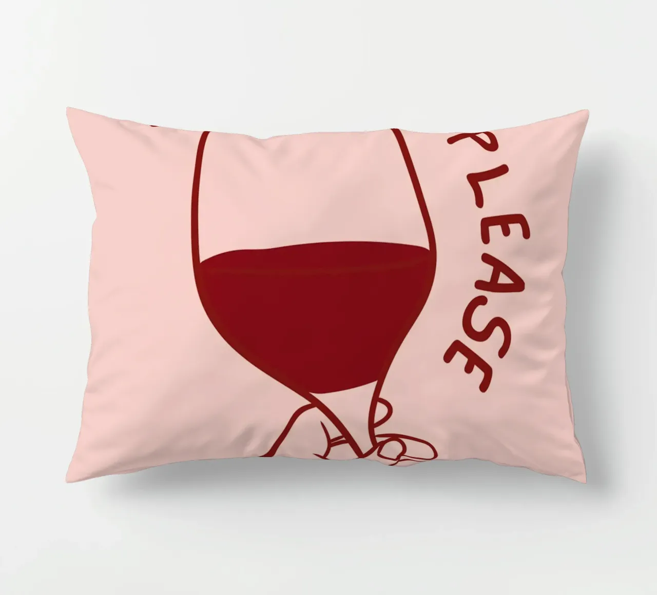 Hand die Wijnglas met Grappig Citaat in Minimalist houdt kussen van pdigitalprints
