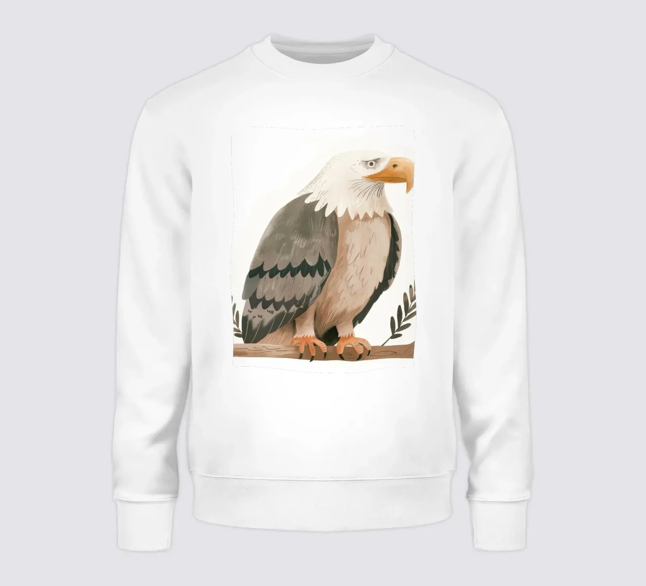 Una majestuosa águila calva posada graciosamente en una rama sudadera de DesignDoodle