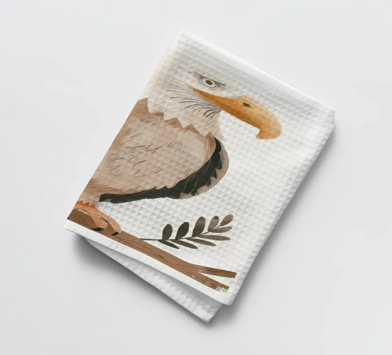 Una maestosa aquila calva appollaiata con grazia su un ramo canovaccio da cucina da DesignDoodle