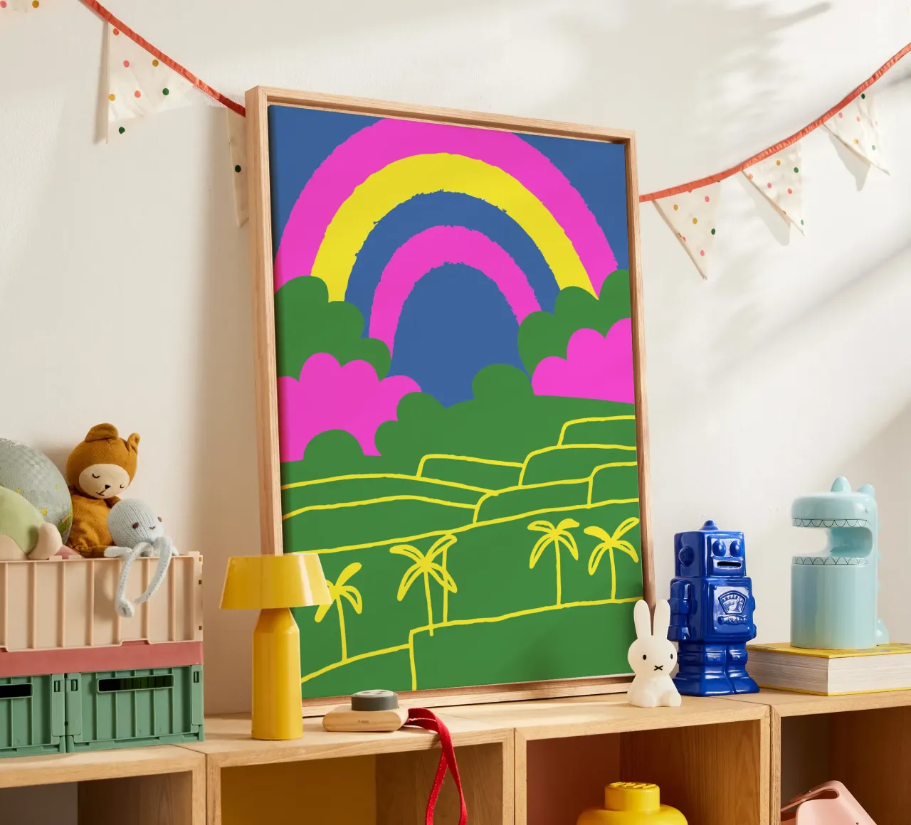 Rainbow View canvas with Floater frame by TRENDY POSTER SHOP