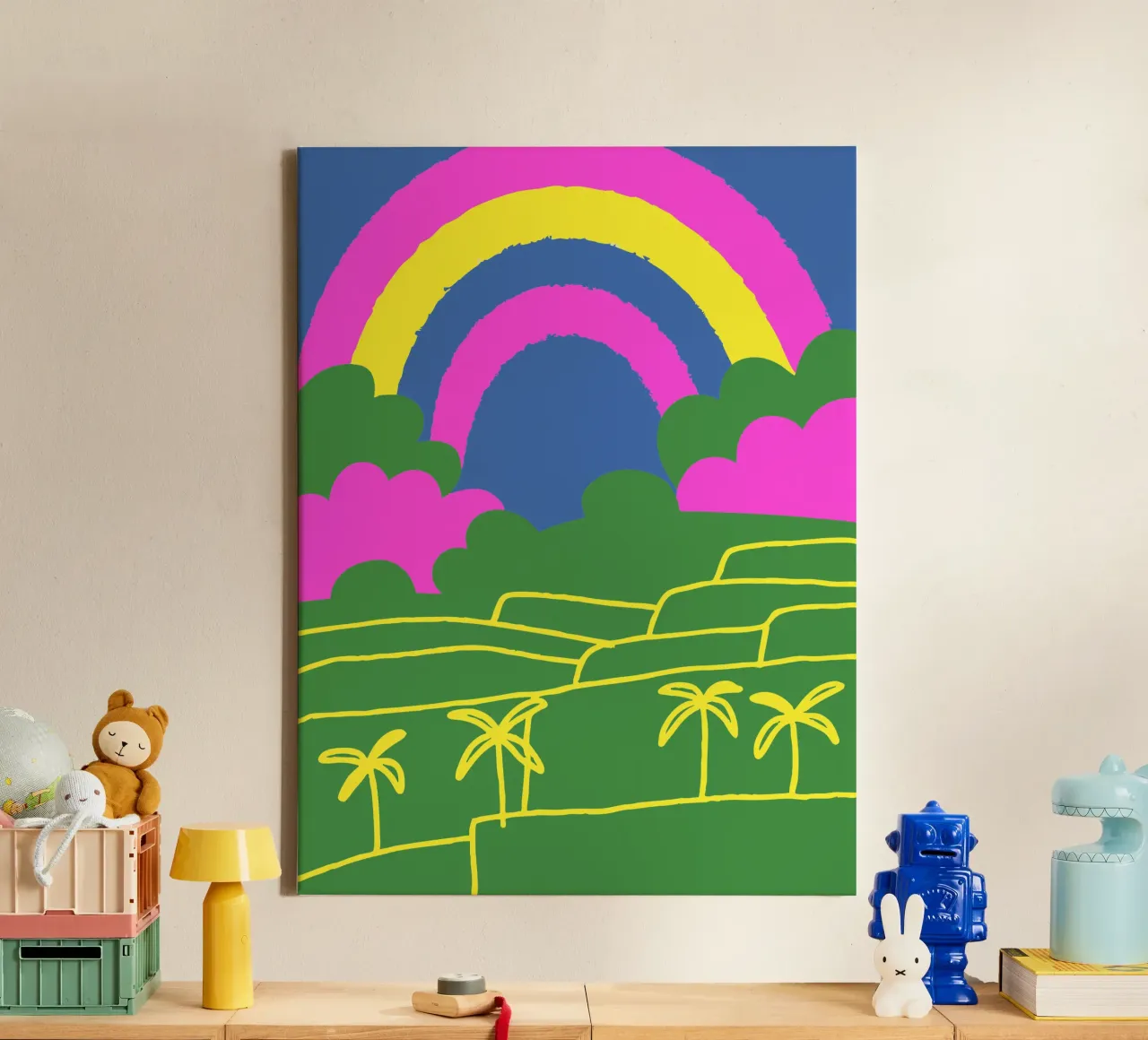 Rainbow View canvas with Floater frame by TRENDY POSTER SHOP