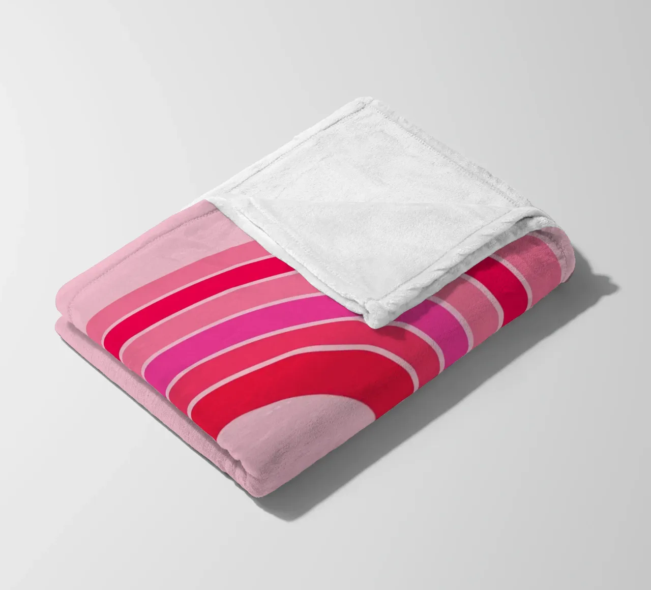 Rosa und roter Retro-Regenbogenbogen in minimalistischer geometrischer Kunst Fleecedecke von pdigitalprints