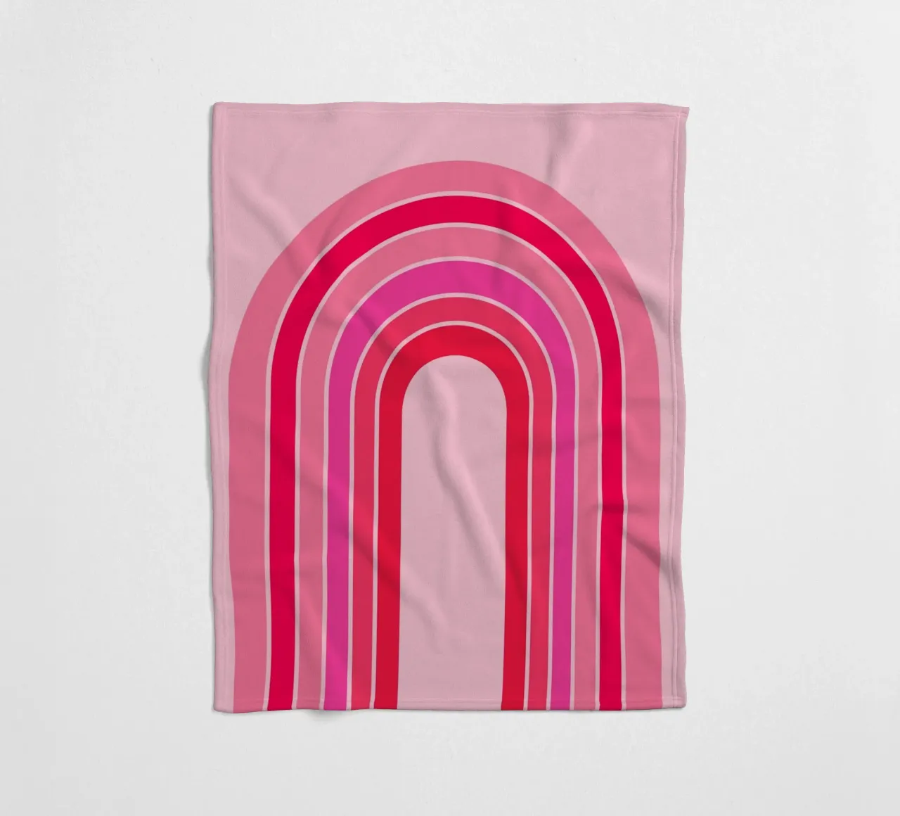 Rosa und roter Retro-Regenbogenbogen in minimalistischer geometrischer Kunst Fleecedecke von pdigitalprints