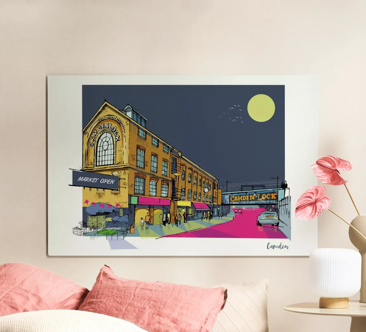 London Camden poster con telaio in alluminio da Rocket68