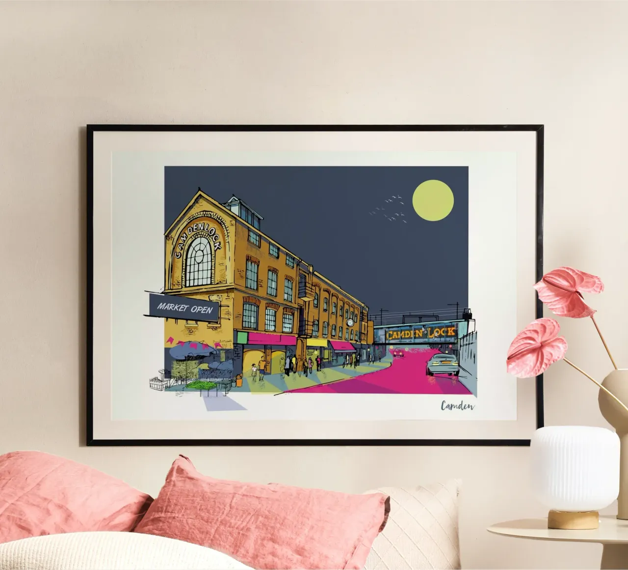 London Camden poster con telaio in alluminio da Rocket68