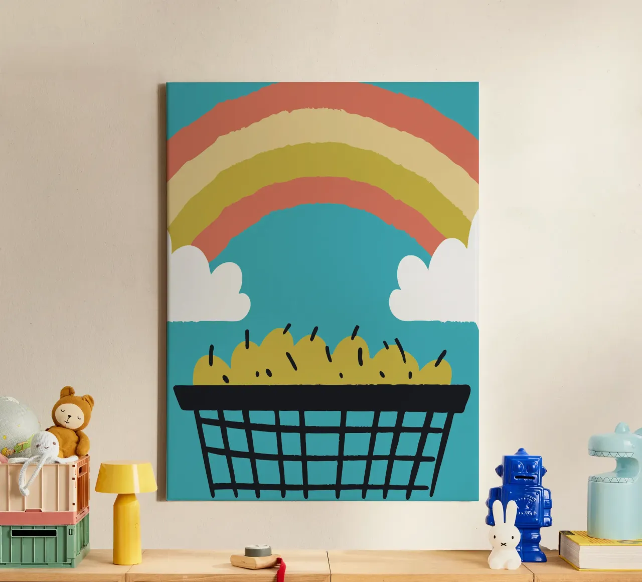 Fruit en regenbogen canvas met Baklijst van TRENDY POSTER SHOP