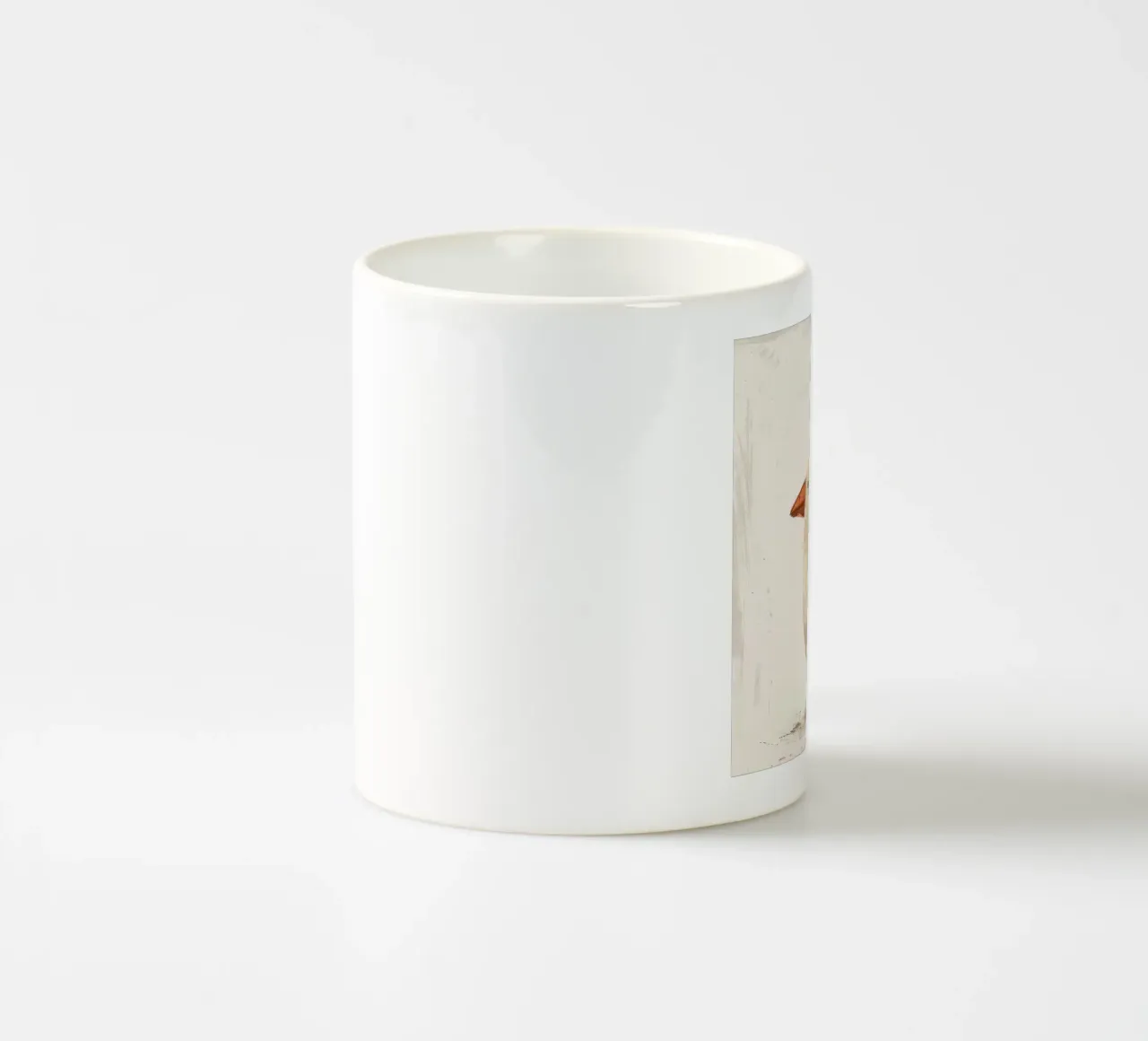 Un'illustrazione minimalista e dai toni tenui di un piccolo uccello tazza in ceramica da DesignDoodle