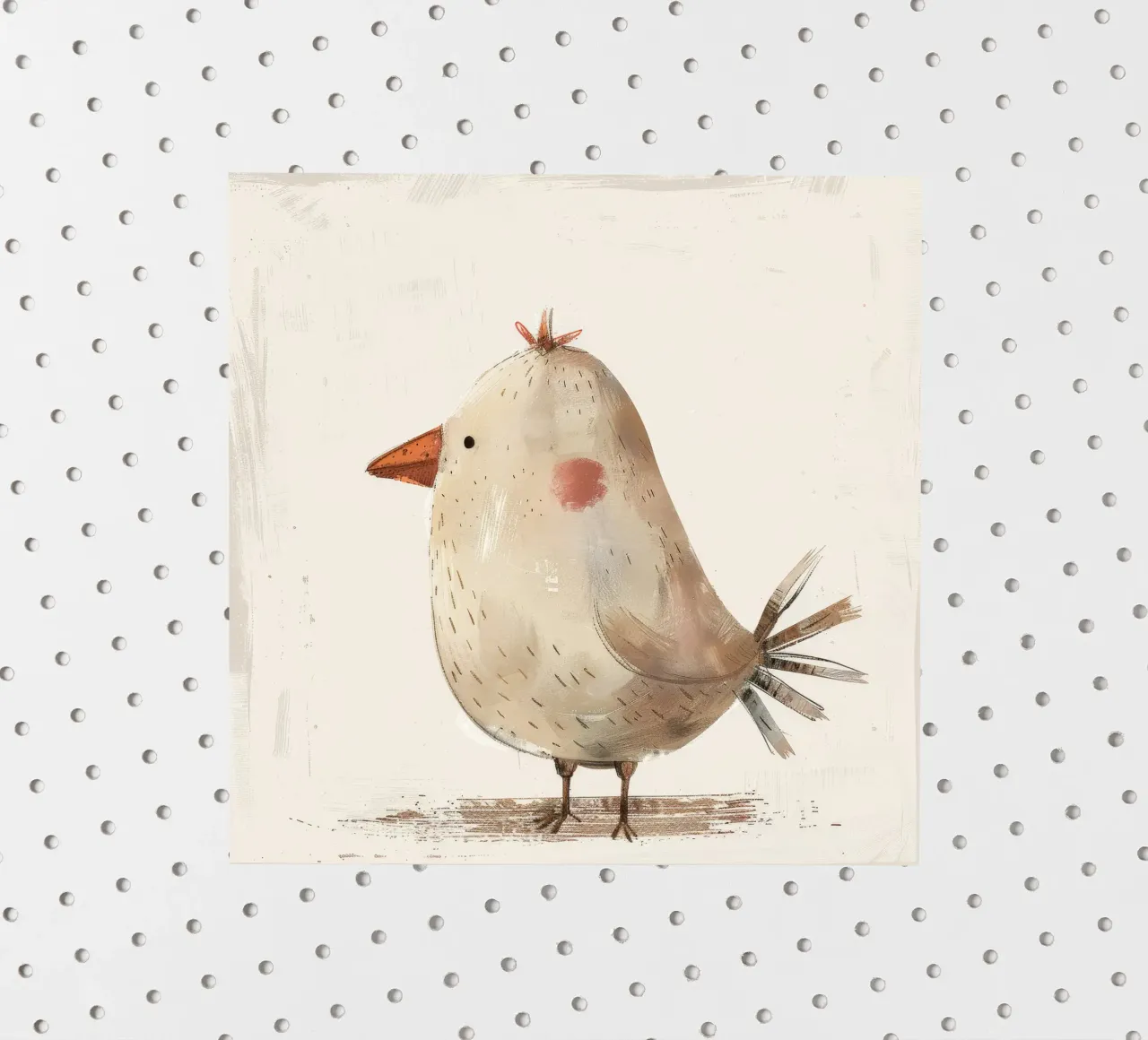 A minimalist, soft-toned illustration of a small bird sticker by DesignDoodle
