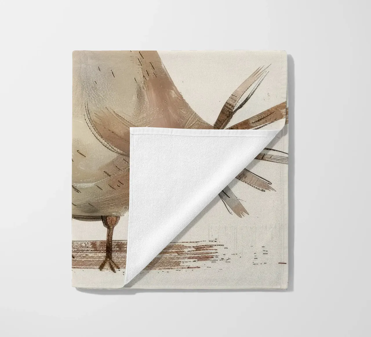 Un'illustrazione minimalista e dai toni tenui di un piccolo uccello telo mare da DesignDoodle