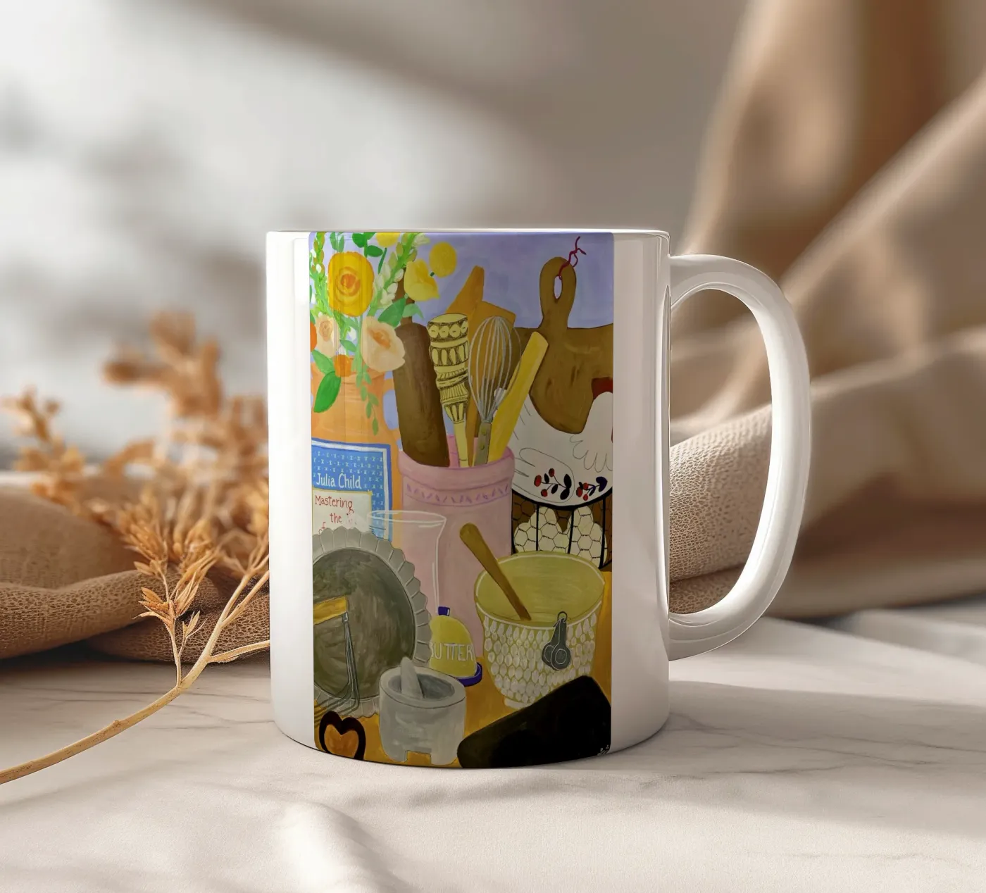 Baking Clutter ceramic mug by Paloma Kua