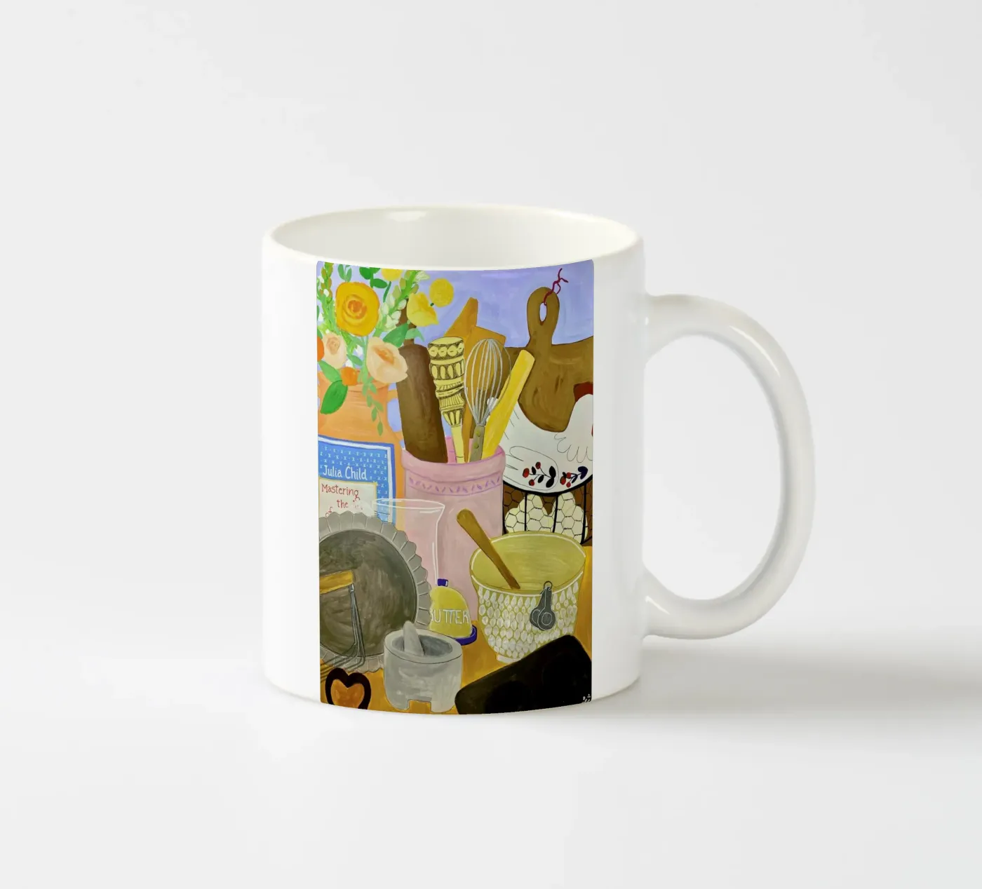 Baking Clutter ceramic mug by Paloma Kua