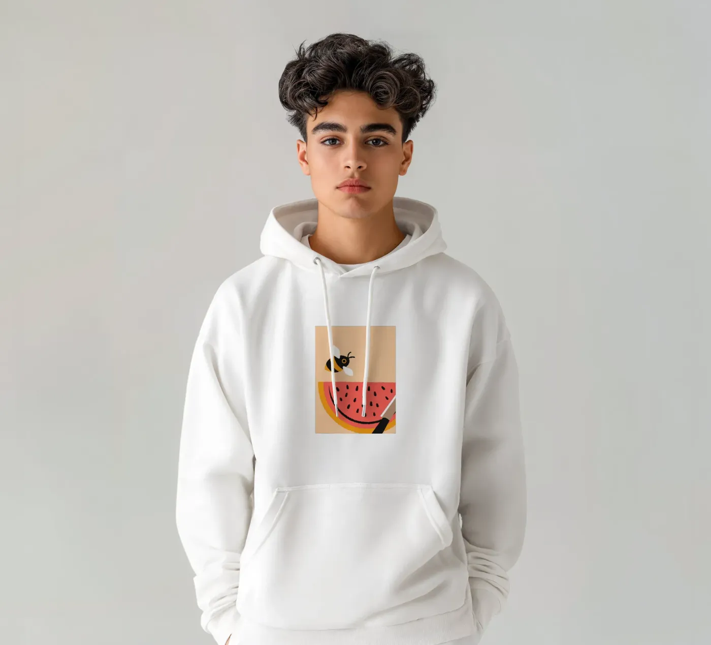 Watermelon and Bees felpa con cappuccio da TRENDY POSTER SHOP