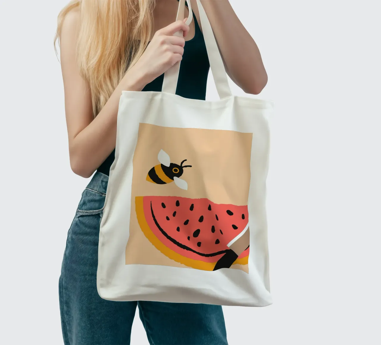 Anguria e api borsa in juta da TRENDY POSTER SHOP